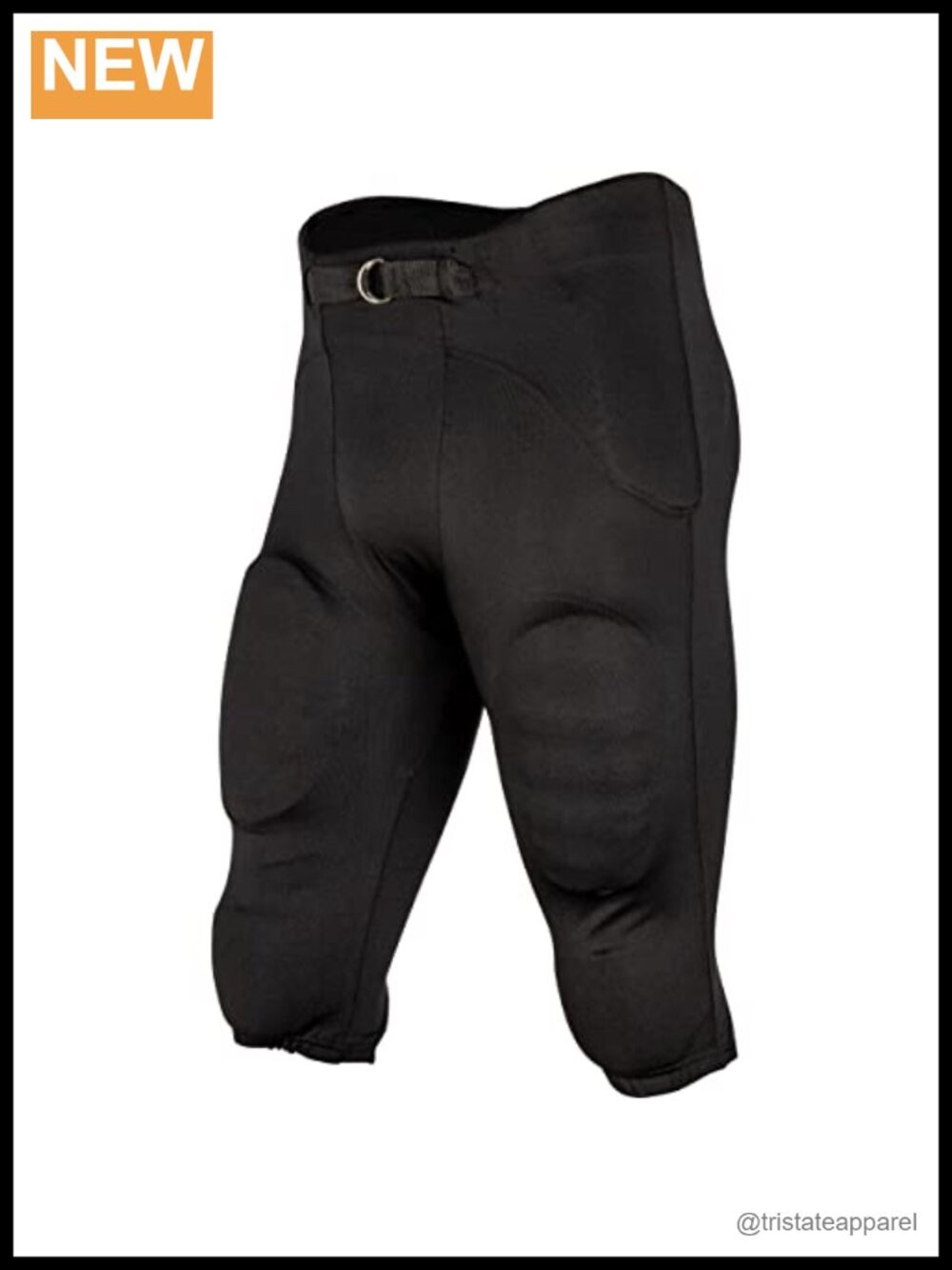 Safety Practice Football Pants with Sewn-In Pads and Built-In Belt